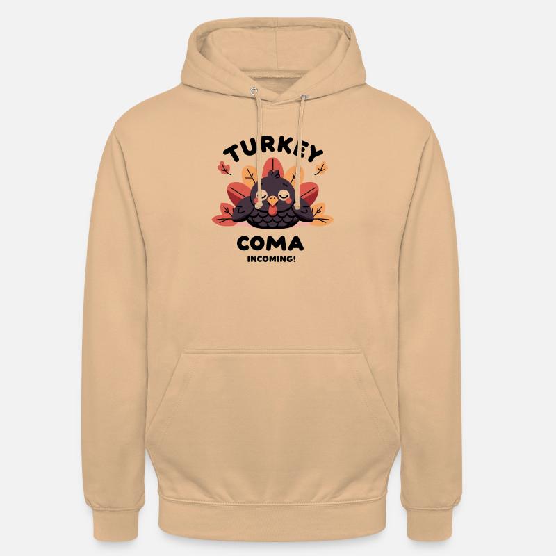 Coma de dinde à venir ! - Sweat-shirt à capuche unisexe - pêche