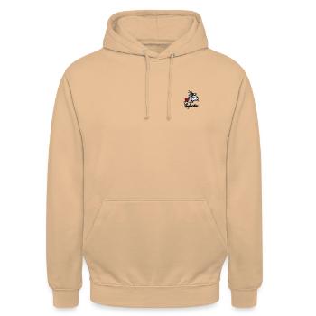 Looney Tunes Stickdesign Sylvester - Unisex Hoodie - Pfirsich - Vorne - Alina (178cm) & Michal (187cm)