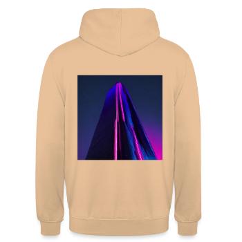 Wolkenkratzer - Unisex Hoodie - Pfirsich - Hinten - Michal (187cm)