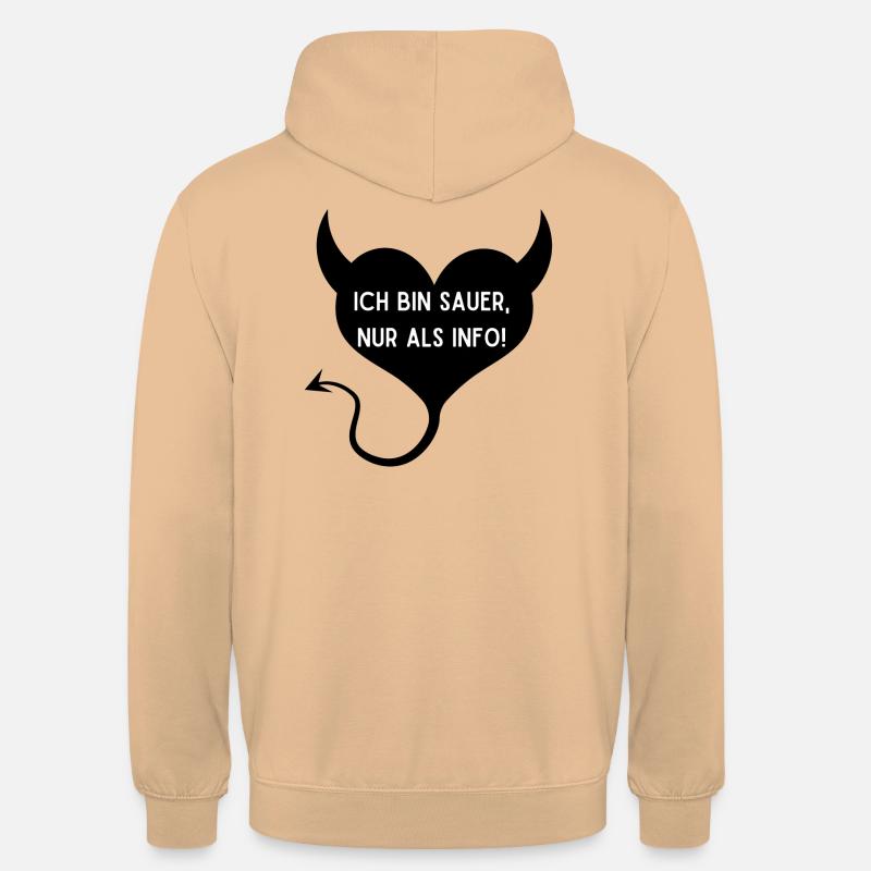 Ich bin sauer nur als Info - Unisex Hoodie - Pfirsich