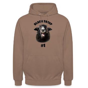Black Sheep - Tolles Schwarzes Schaf T-Shirt !!! - Unisex Hoodie - Mokka - Vorne - Alina (178cm) & Michal (187cm)