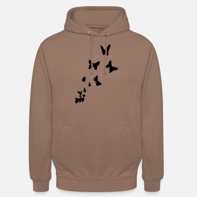 papillon - papillons - Sweat-shirt à capuche unisexe - moka