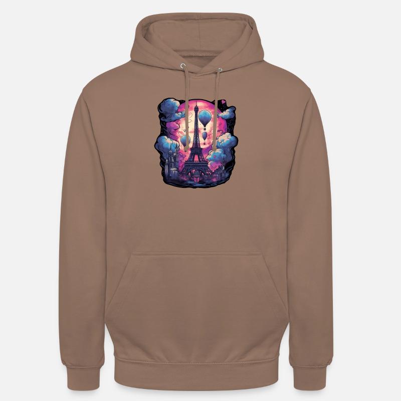 Romantique Tour Eiffel - Sweat-shirt à capuche unisexe - moka