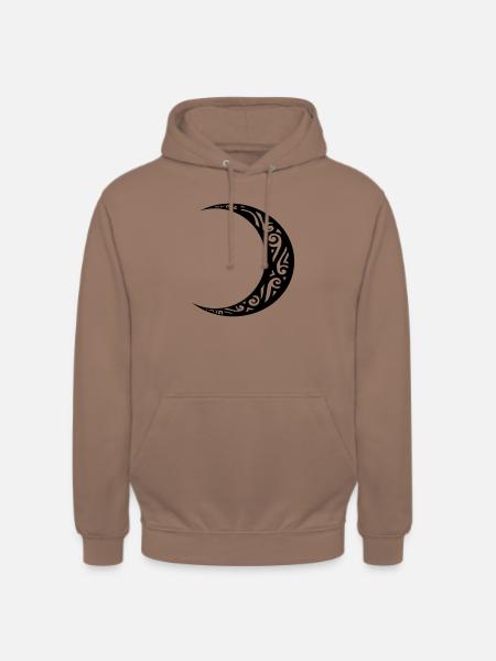 wassende maan tattoo maan tribal tattoo - Uniseks hoodie - mokka