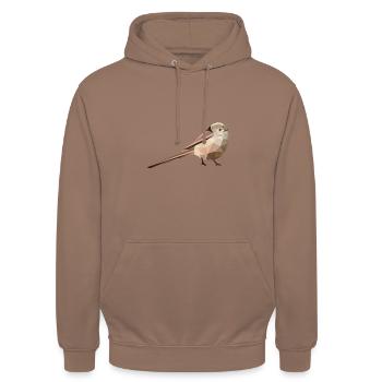 Long-tailed, Aegithalos caudatus - Unisex Hoodie - mocha - Front - Alina (178cm) & Michal (187cm)