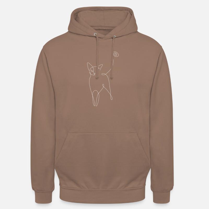 Chat d’art abstrait - Sweat-shirt à capuche unisexe - moka