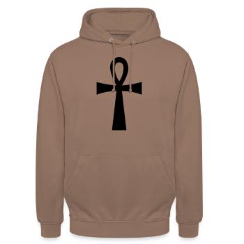 ankh - croix de vie - Sweat-shirt à capuche unisexe - moka - Devant - Alina (178cm) & Michal (187cm)