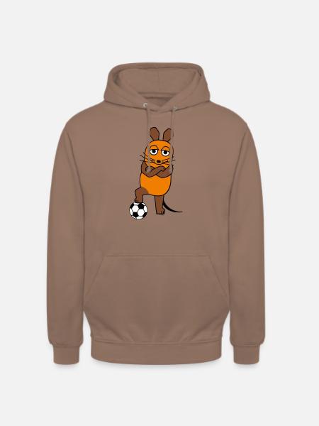 Die Maus mit Fussball - Unisex Hoodie - Mokka