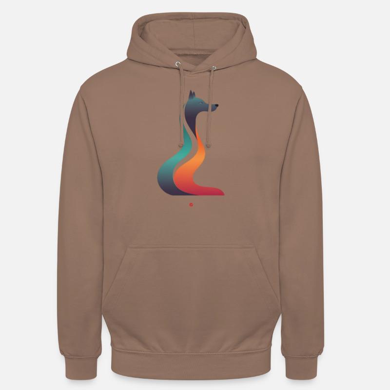 Fuchs Design, Fox - Unisex Hoodie - Mokka