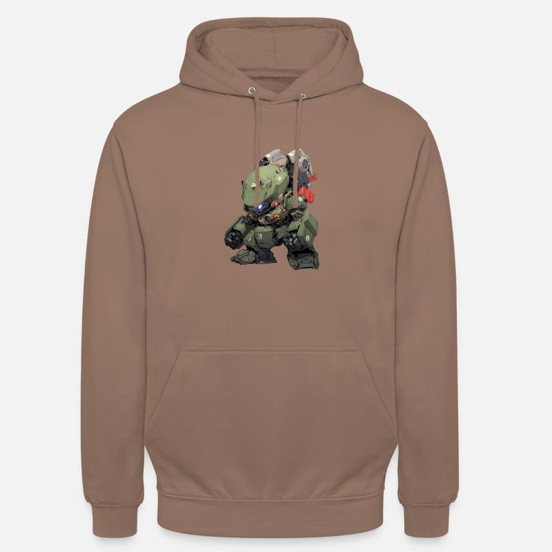 Robot de combat Chibi - Sweat-shirt à capuche unisexe - moka