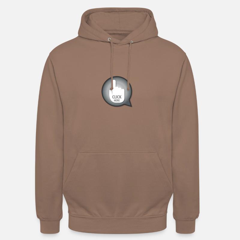 CLICK HERE - Sweat-shirt à capuche unisexe - moka