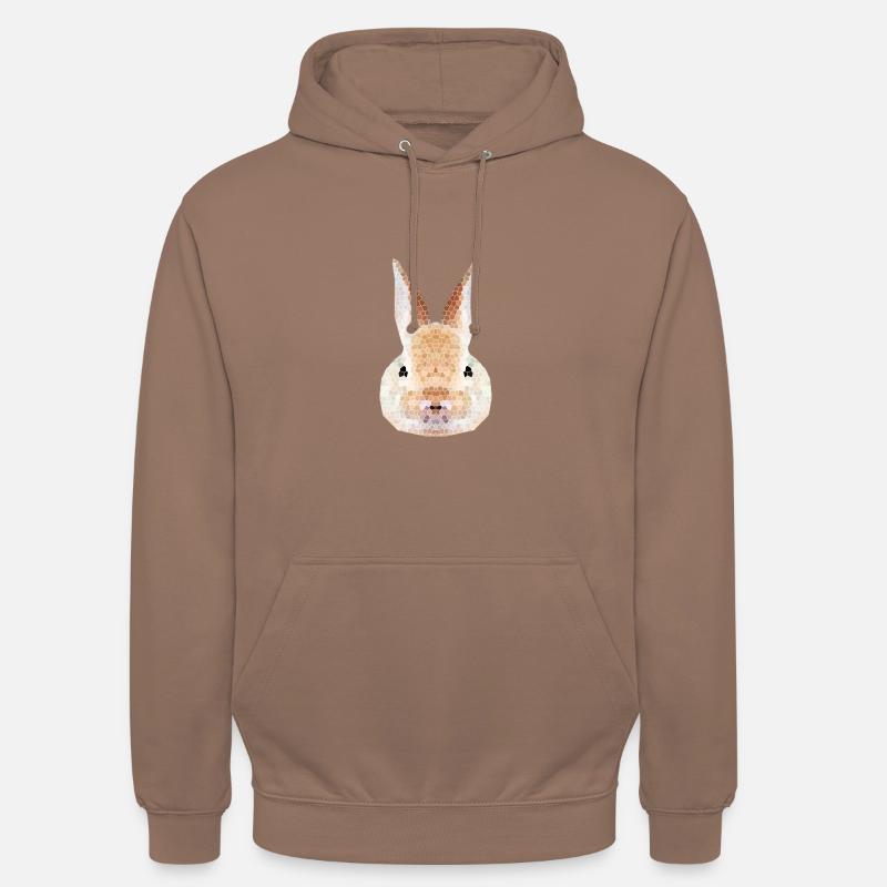 Rabbit Polygon – Low Poly - Unisex Hoodie - mocha