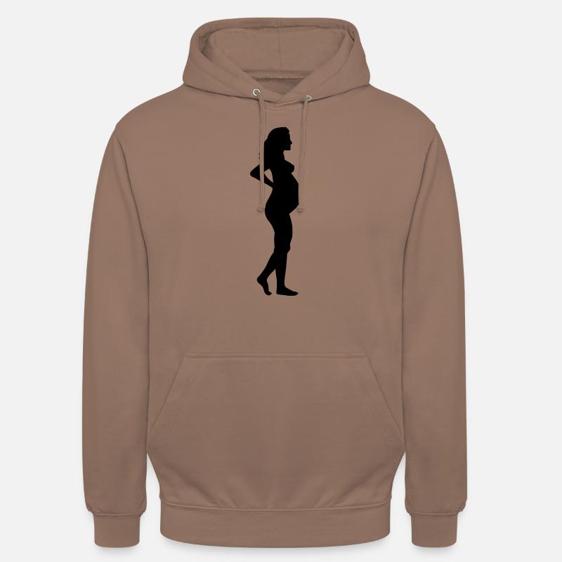 Femme enceinte - Sweat-shirt à capuche unisexe - moka