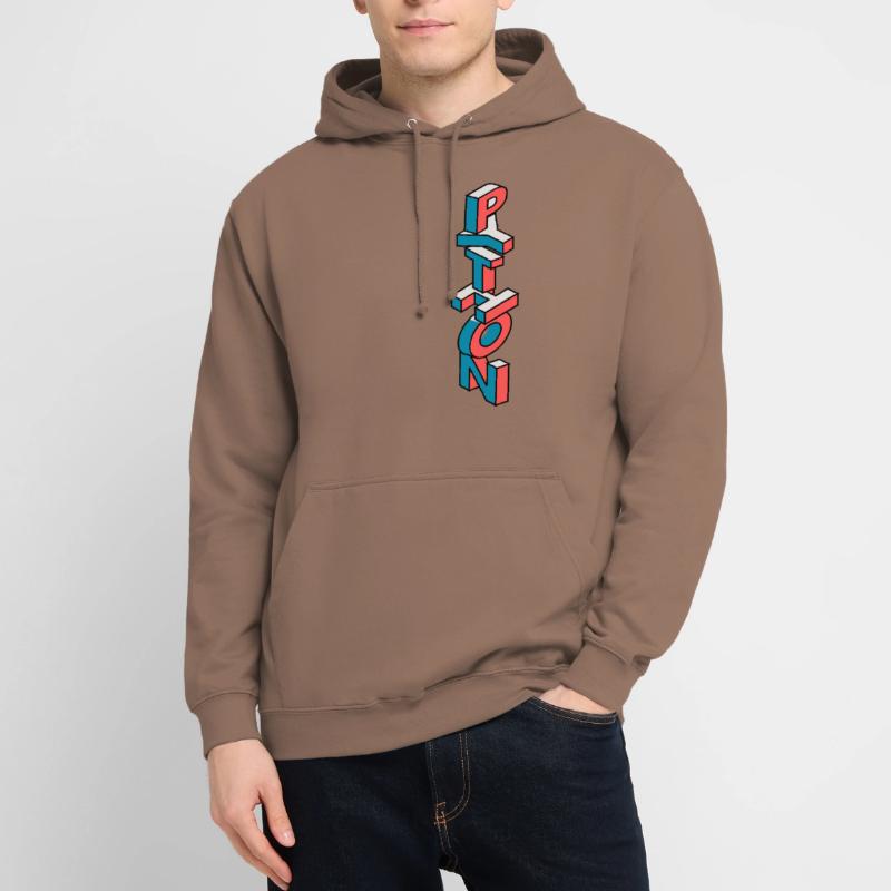 Programming Python in isometric 3D Unisex Hoodie