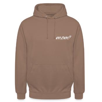 Mom Tshirt und Sweatshirt mit Herz, Mom Tasse - Unisex Hoodie - Mokka - Vorne - Alina (178cm) & Michal (187cm)
