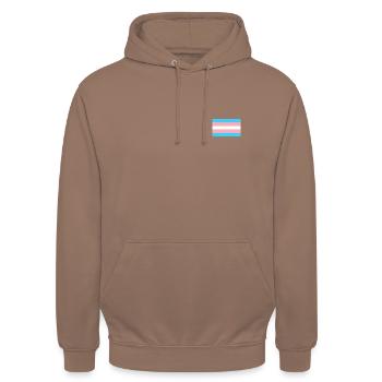 Transgender Flagge - Unisex Hoodie - Mokka - Vorne - Alina (178cm) & Michal (187cm)