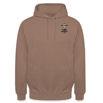 Don't Look Back - You’re Not Going That Way - Unisex Hoodie - mocha - Front - Alina (178cm) & Michal (187cm)