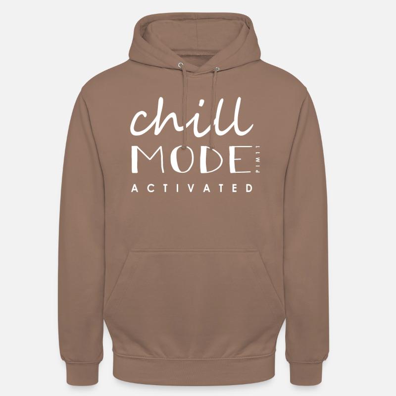 Chillmode activé (blanc) - Sweat-shirt à capuche unisexe - moka