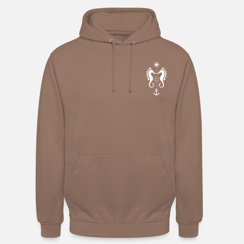 MER CHEVAL - BLANC - Sweat-shirt à capuche unisexe - moka