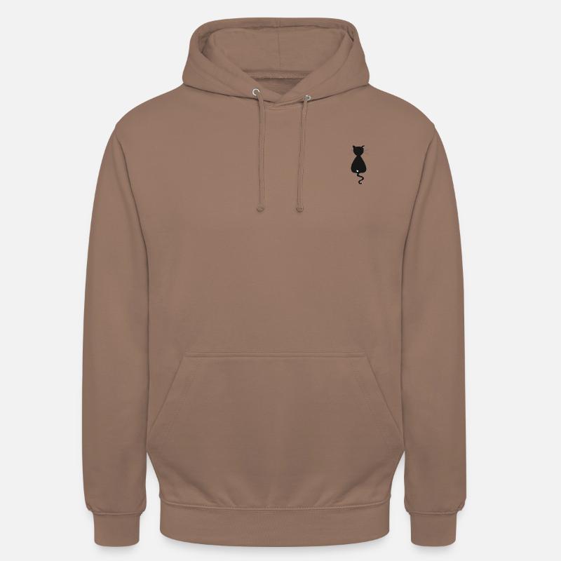 Chat noir - Sweat-shirt à capuche unisexe - moka