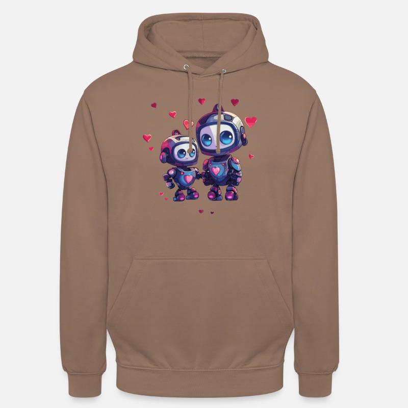 Mère robot avec conception d’enfant - Sweat-shirt à capuche unisexe - moka