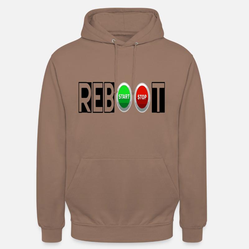 REBOOT - Sweat-shirt à capuche unisexe - moka