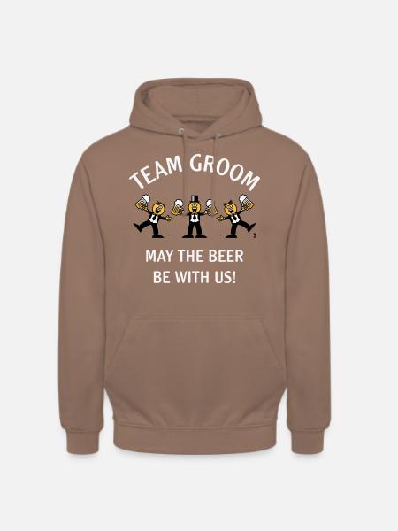 Team Groom (karikatur / øl med os / 3C / W) - Hættetrøje unisex - mokka