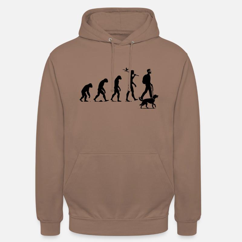 Mensch- Hund Evolution - Unisex Hoodie - Mokka