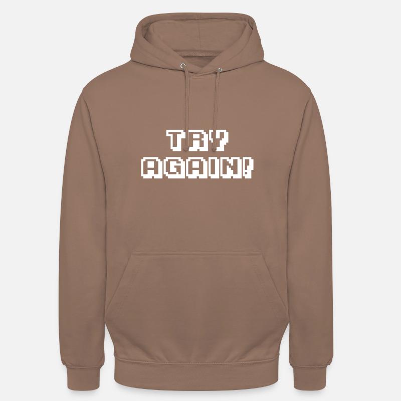 Arcade Try Again blanc - Sweat-shirt à capuche unisexe - moka