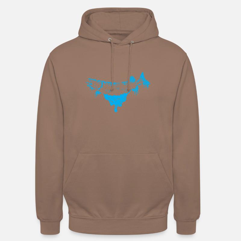 Gädda fisk blå - Luvtröja unisex - mocka