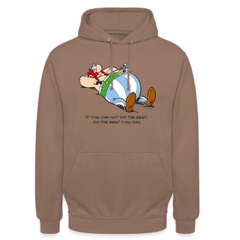 Asterix & Obelix - If You Can Not Do Best - Unisex Hoodie - mocha - Front - Alina (178cm) & Michal (187cm)