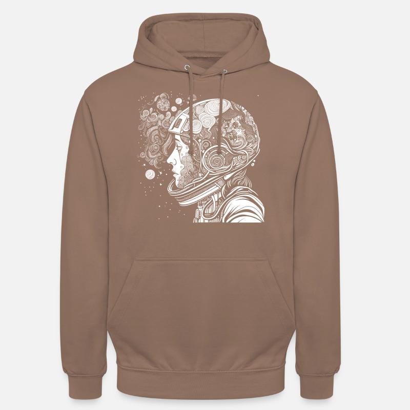 "Psychonaut" Psychedelic astronaut with patterns - Unisex Hoodie - mocha