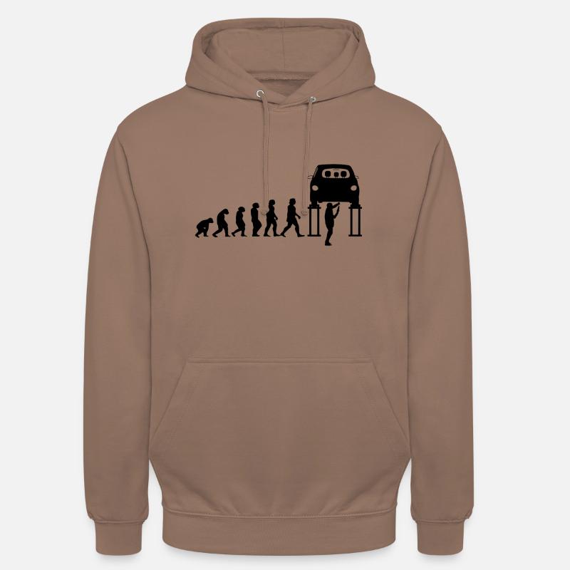 Geschenk wagen autofans mechaniker evolution - Unisex Hoodie - Mokka