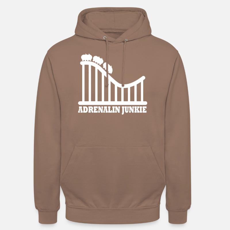 Rollercoaster Achterbahn Freizeitpark - Unisex Hoodie - Mokka