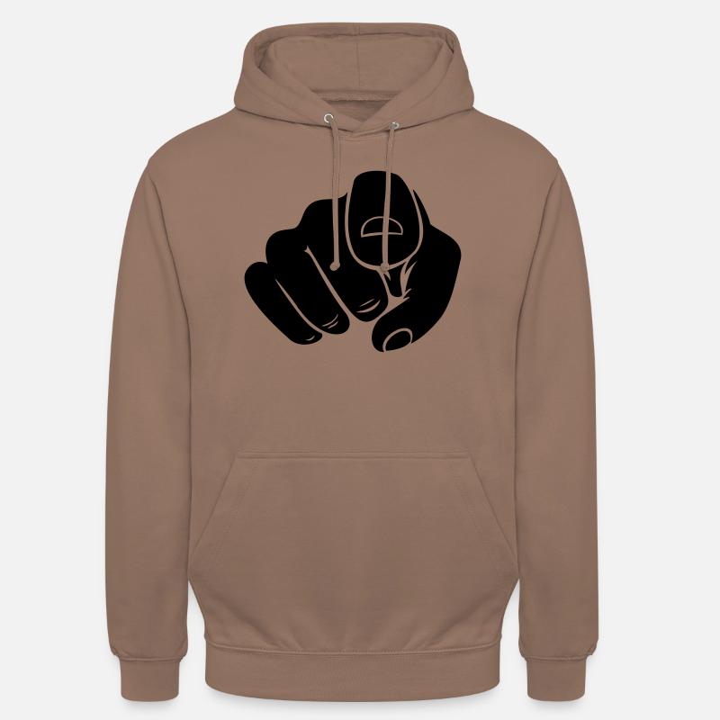 Pointer la main du doigt - Sweat-shirt à capuche unisexe - moka