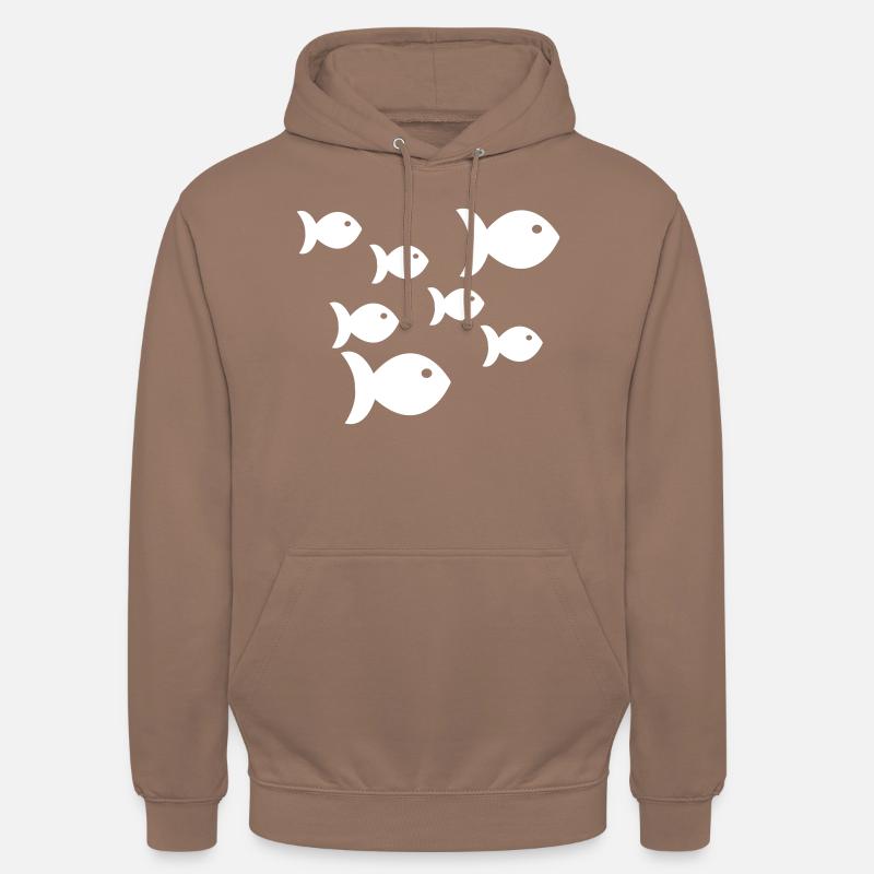 Poissons - Sweat-shirt à capuche unisexe - moka