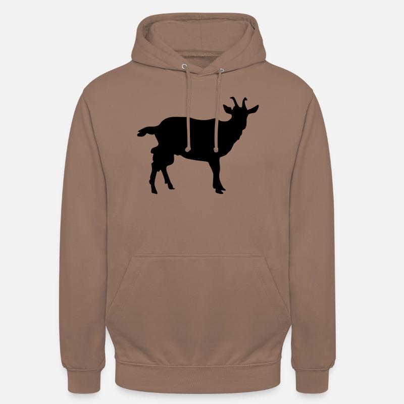 ziege silhouette - Unisex Hoodie - Mokka
