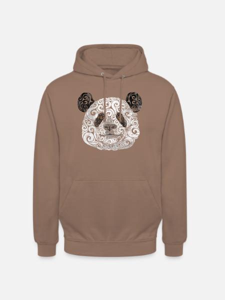 Swirly Panda - Unisex Hoodie - mocha
