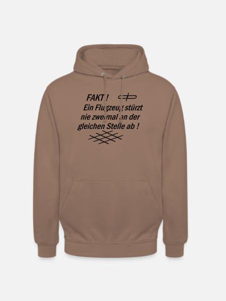FAKT Flugzeug - Unisex Hoodie - Mokka