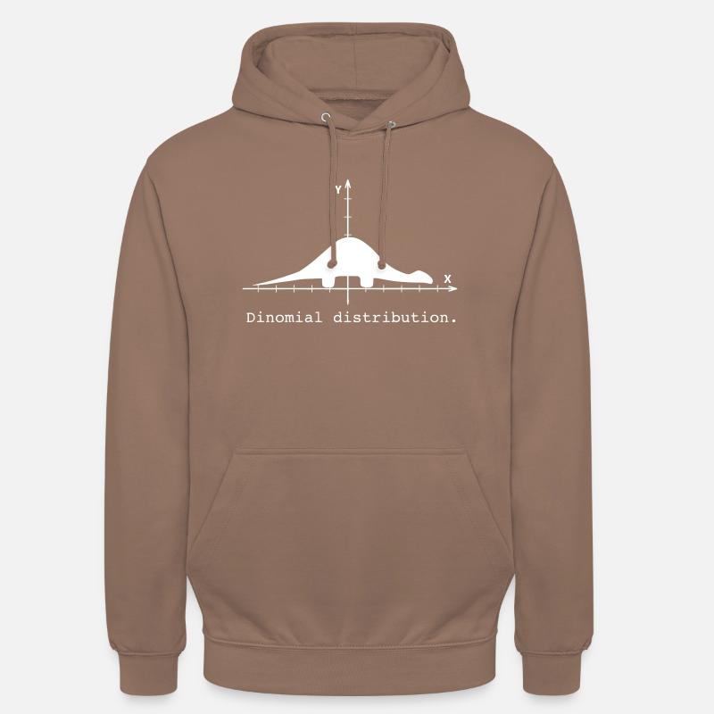 Dinomial Distribution: Dino meets Math - Unisex Hoodie - Mokka