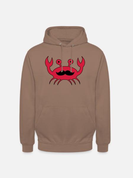 krabe mit mustache - Unisex Hoodie - Mokka