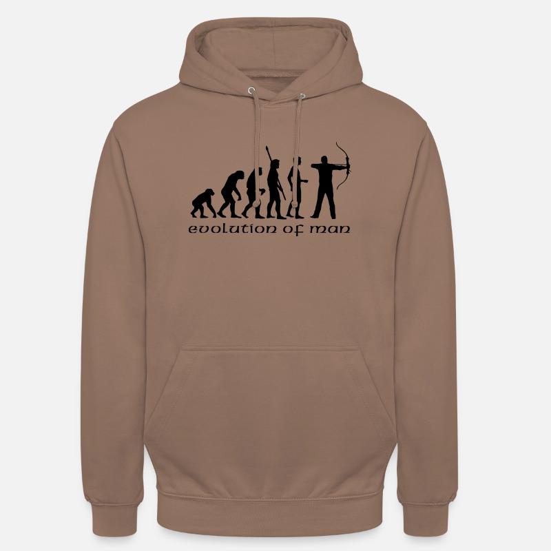 evolution_bogenschiessen_b - Sweat-shirt à capuche unisexe - moka