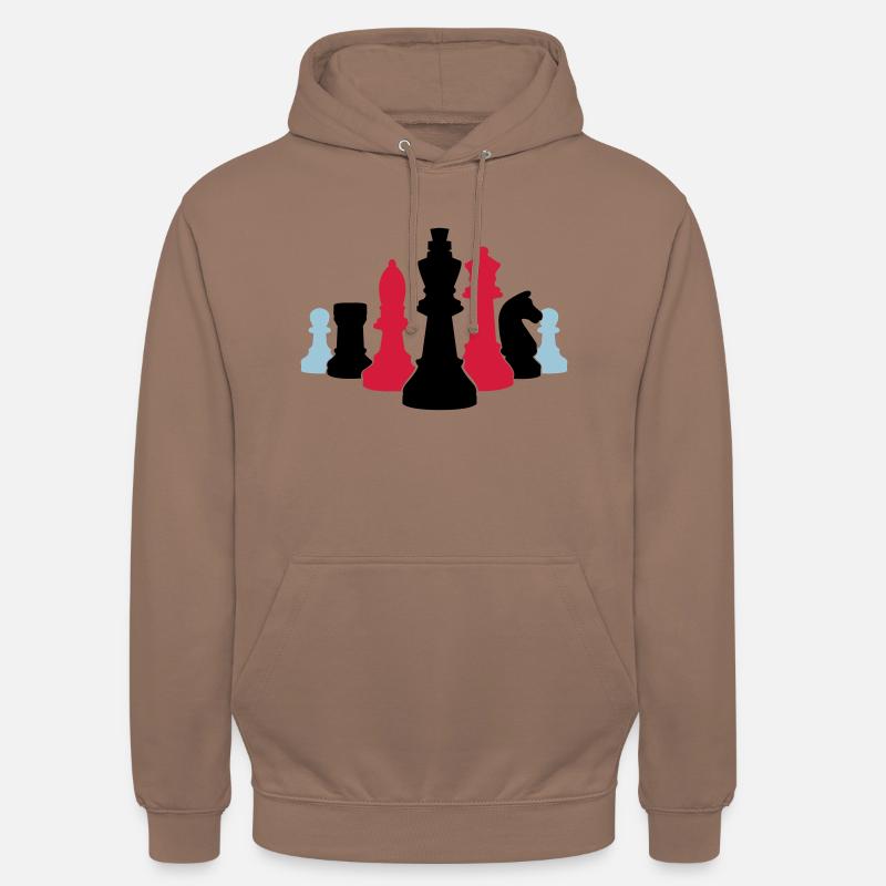 échecs 002 - Sweat-shirt à capuche unisexe - moka