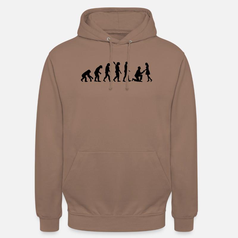 Evolution Wedding Proposal - Unisex Hoodie - mocha