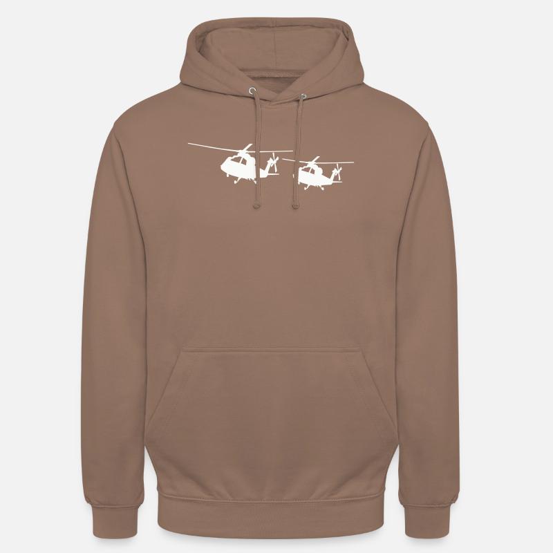 Silhouette d’hélicoptère - Sweat-shirt à capuche unisexe - moka