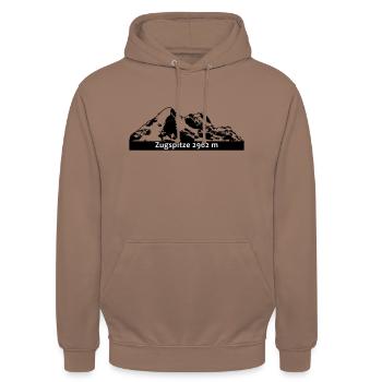 Zugspitze 2962 - Unisex Hoodie - Mokka - Vorne - Alina (178cm) & Michal (187cm)