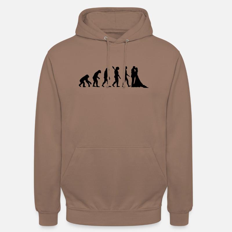 Évolution Mariage - Sweat-shirt à capuche unisexe - moka