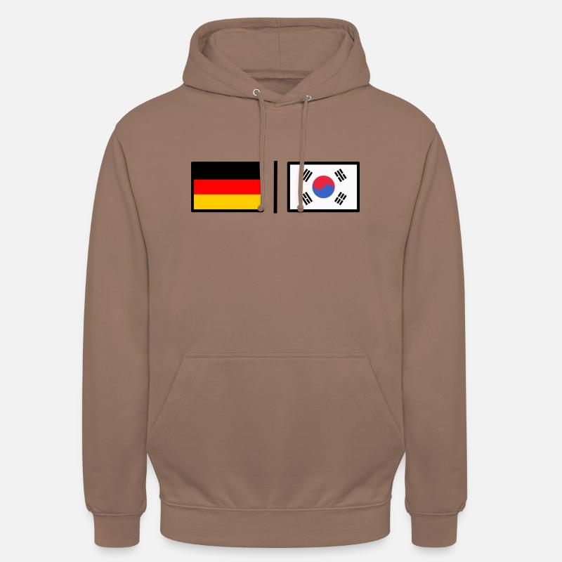 Allemagne et Corée - Sweat-shirt à capuche unisexe - moka