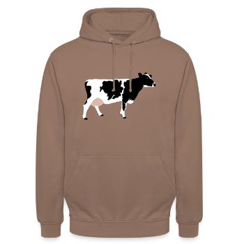 Vache - Sweat-shirt à capuche unisexe - moka - Devant - Alina (178cm) & Michal (187cm)
