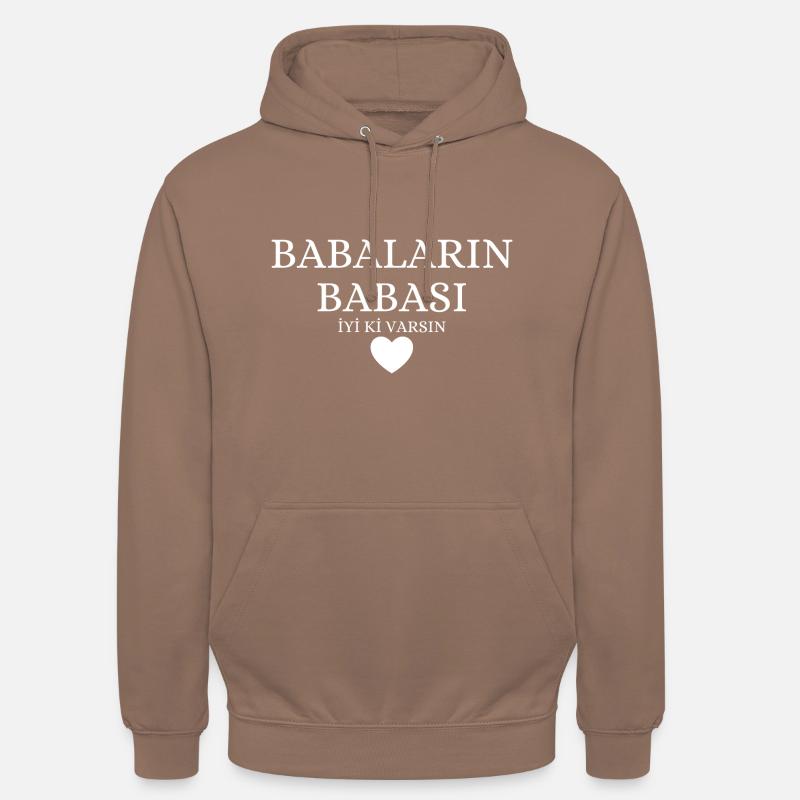 Baba Hediyelik Babalar Günü Hediyesi Geschenkidee - Unisex Hoodie - Mokka